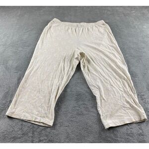 Croft & Barrow Intimates Womens Medium Beige Yellow Floral Cotton Pajama Pants